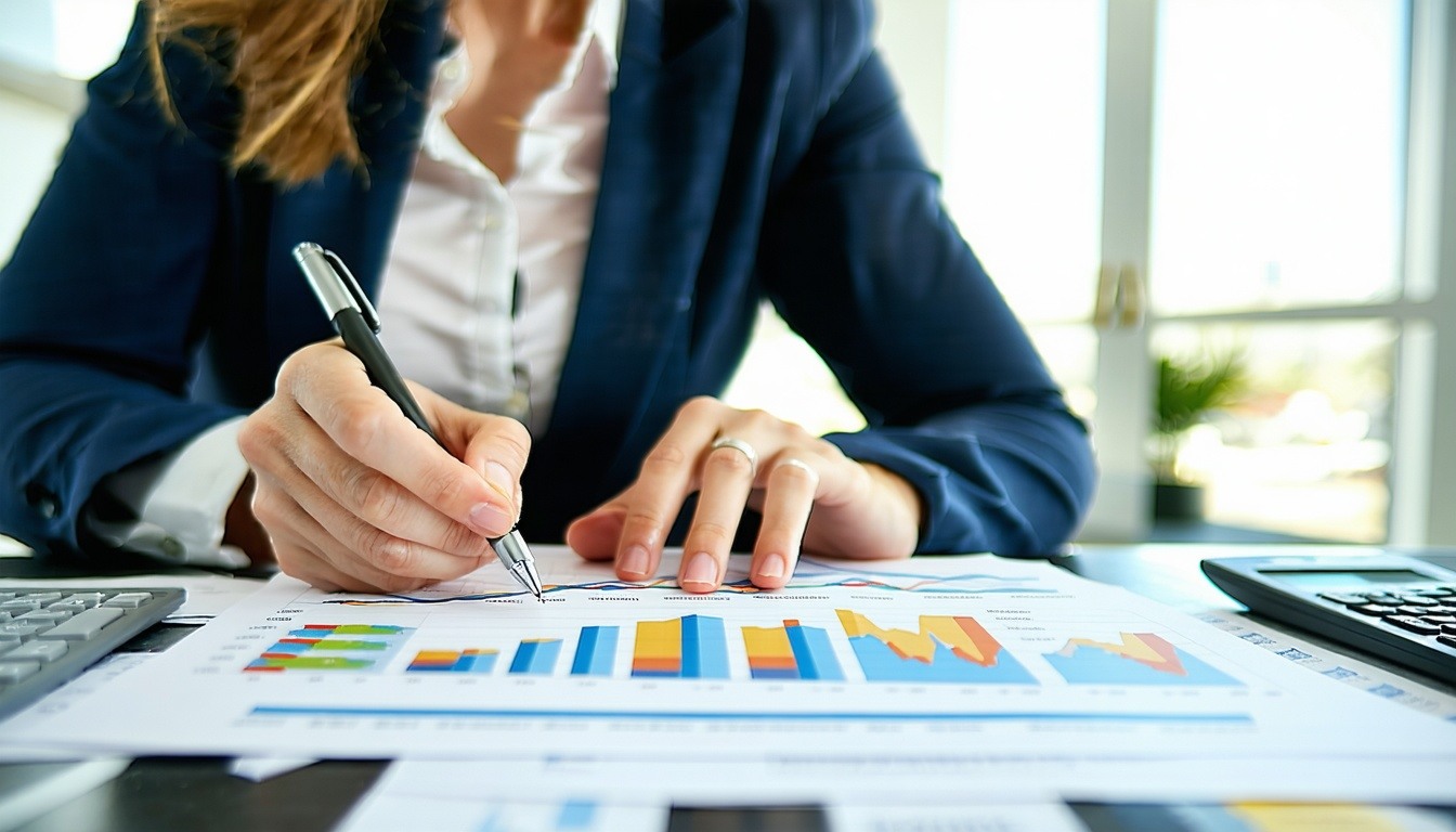 A financial advisor analyzing investment opportuni