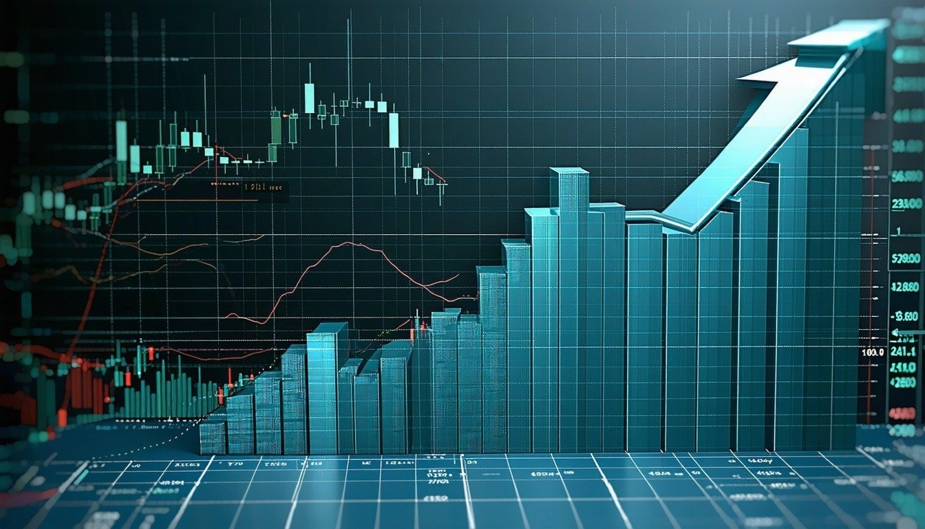 An image of a financial graph illustrating steady